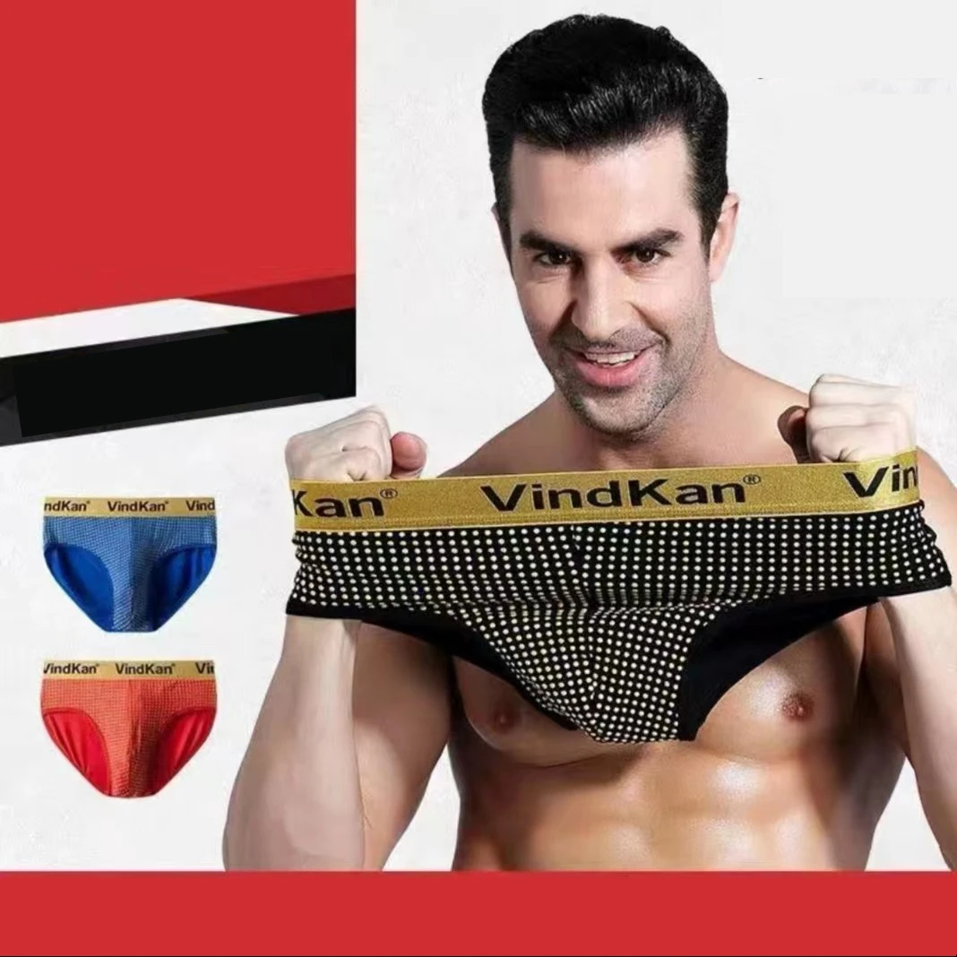 Man Magnetic Briefs Health Care Underwear Improve Body Circulation Magnet Stone Slips Enhance Bulge Penis Pouch Lingerie Gay New