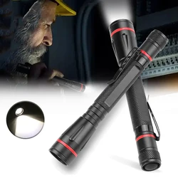 E5 Mini LED Flashlight Portable PenLight XPE Wick Waterproof Torch Use AAA Battery Outdoor Emergency Camping Fishing Clip Light