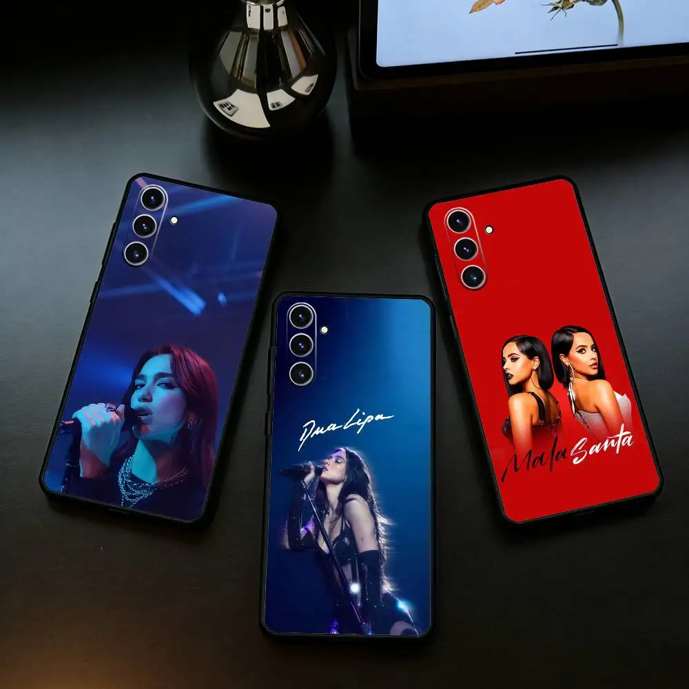 

Singer D-Dua Lipas Phone Case For Samsung Galaxy A73,A21s,A22,A31,A52,A53,A71,A41Soft Black Shell