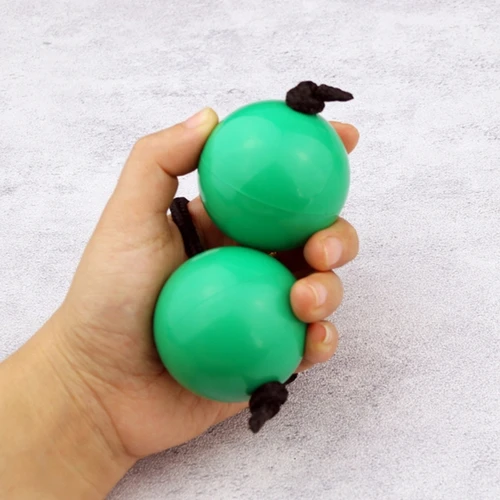 Imagen 2 del producto Aslatuas bola rítmica, huevos musicales sonajero agitador doble calabaza Asalato bolas tambor con punta dedo, juegos