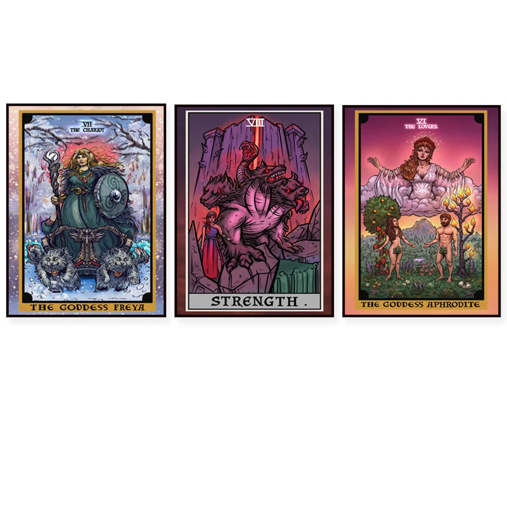 Death Tarot, Power Tarot, Star Tarot Wall Decoration Halloween Poster Mermaid Wall Art Witch Witchcraft Greek Mythology Gothic N