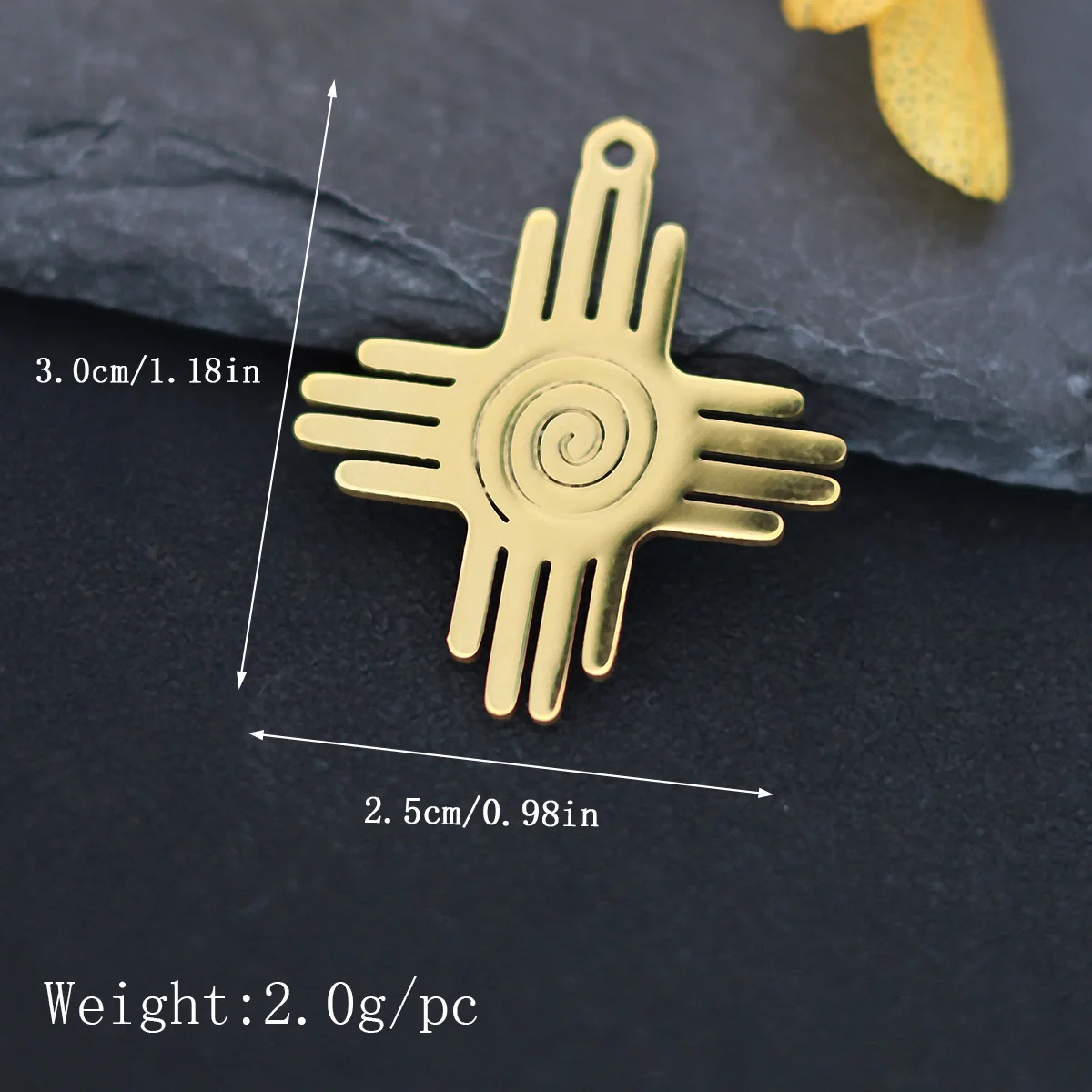 3pcs Healing Warmth Amulet Mexico Zia Sun Symbol Charm DIY Jewelry Making Fashion Earring Necklace Bracelet Pendants Accessories view 2
