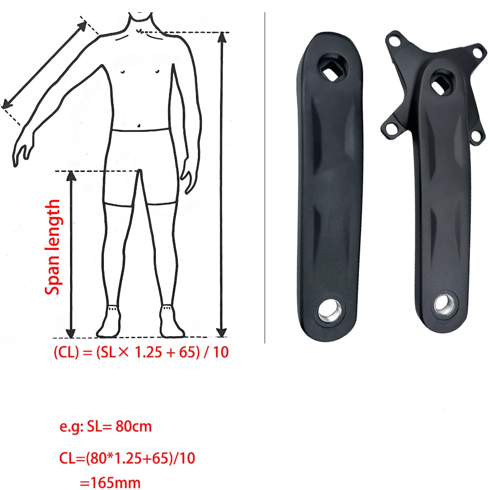 Mountainbike-Kinderkurbelarm-Set, quadratisch, konische Kurbelgarnitur, 1 x 104 BCD, schmale breite Zähne, Single-Speed-Kettenblatt, Kettenblatt, 30 Zähne, 32 Zähne, 42 Zähne – Detail 2