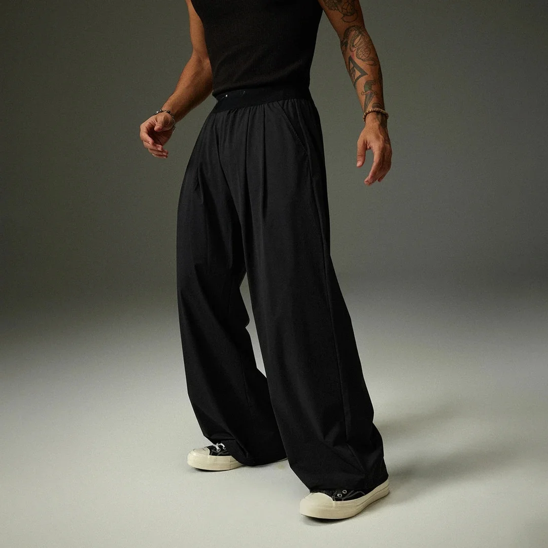 

DRK повседневные брюки мужские модные трендовые свободные брюки Qui Dry Spor прямые брюки с двойными складками осенняя одежда удобные длинные брюки