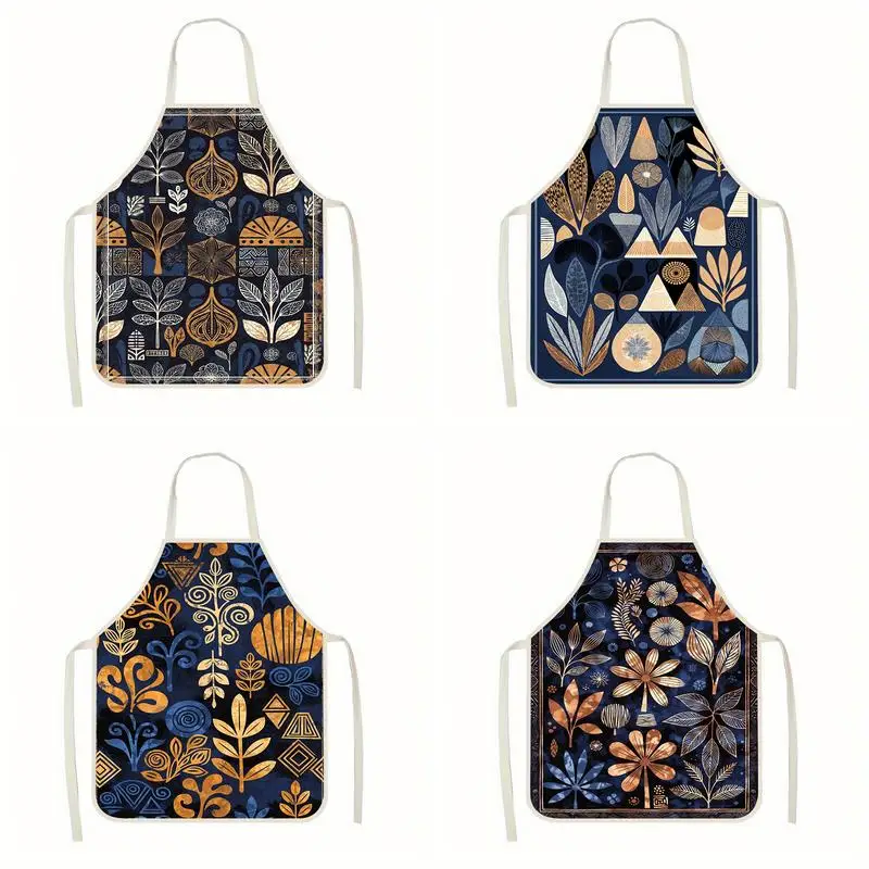 

Abstract Floral Aprons Linen apron, suitable for kitchen cooking, parent-child interaction, painting and other scenarios