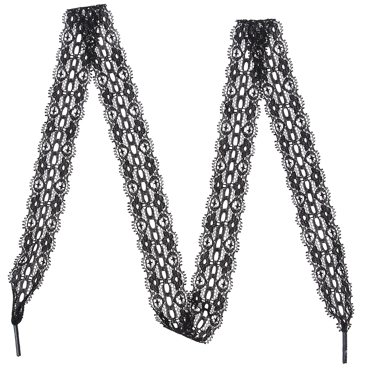 

1Pair Floral Pattern Lace Trim Shoelaces Elastic Ribbon Design Strong Wear Resistant Shoe Laces for Casual Elegant Shoes 1M