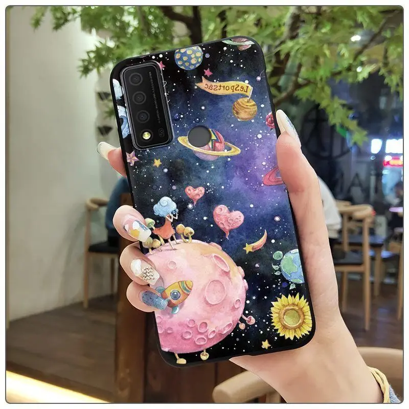 For TCL 30 XE 20R 5G 30v Stylus 5G Slim Ultra Rubber Silicone Phone Case Cover Luxury Shockproof Cute Cartoon Flower Cat