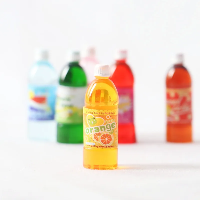 Dollhouse Beverage bottle cartoon soda juice Bottle Miniature Toy Doll Food Scene Model Doll House Kitchen Accessories