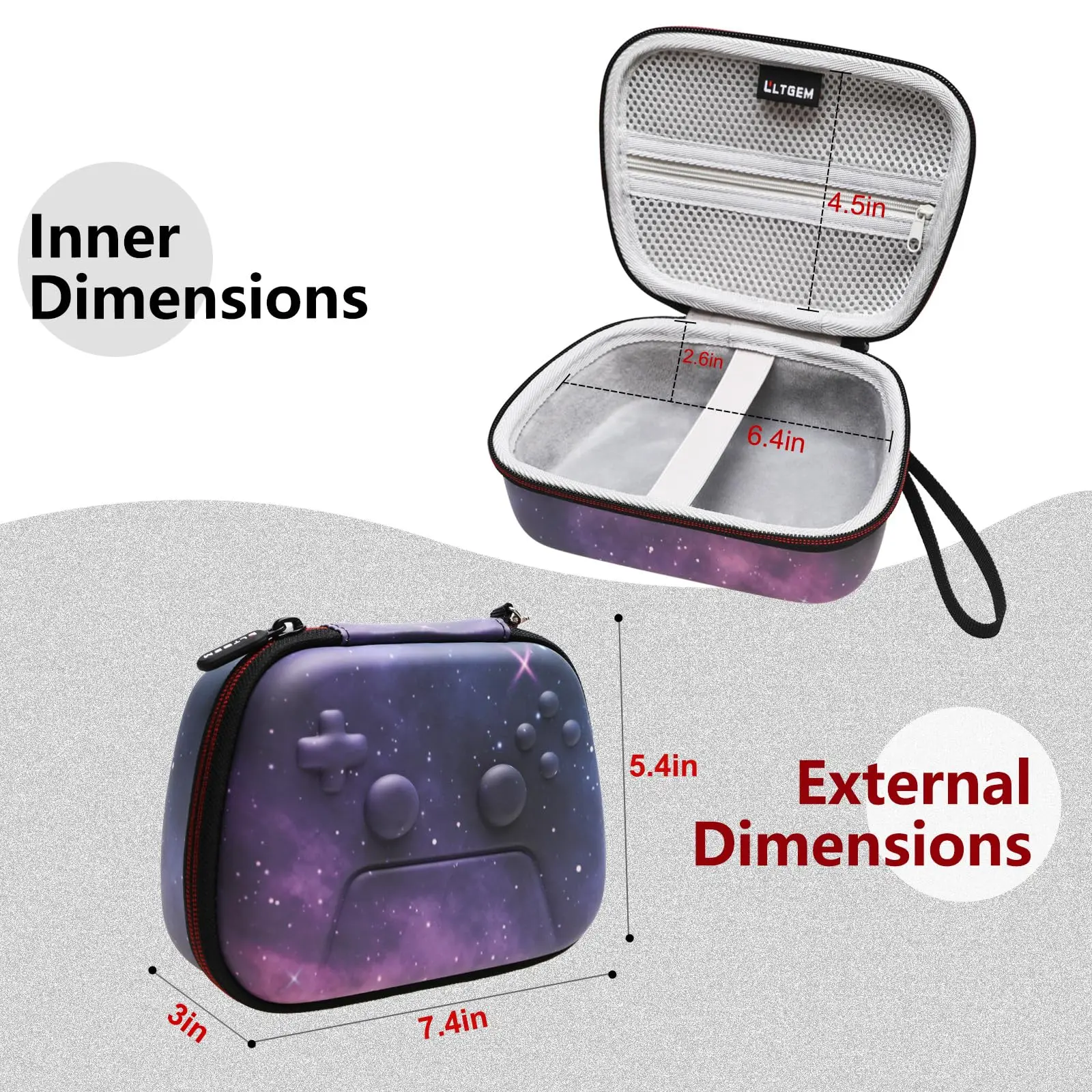 Estuche rígido LTGEM Eva para controlador de mando inalámbrico NexiGo, bolsa de almacenamiento (¡solo estuche!)