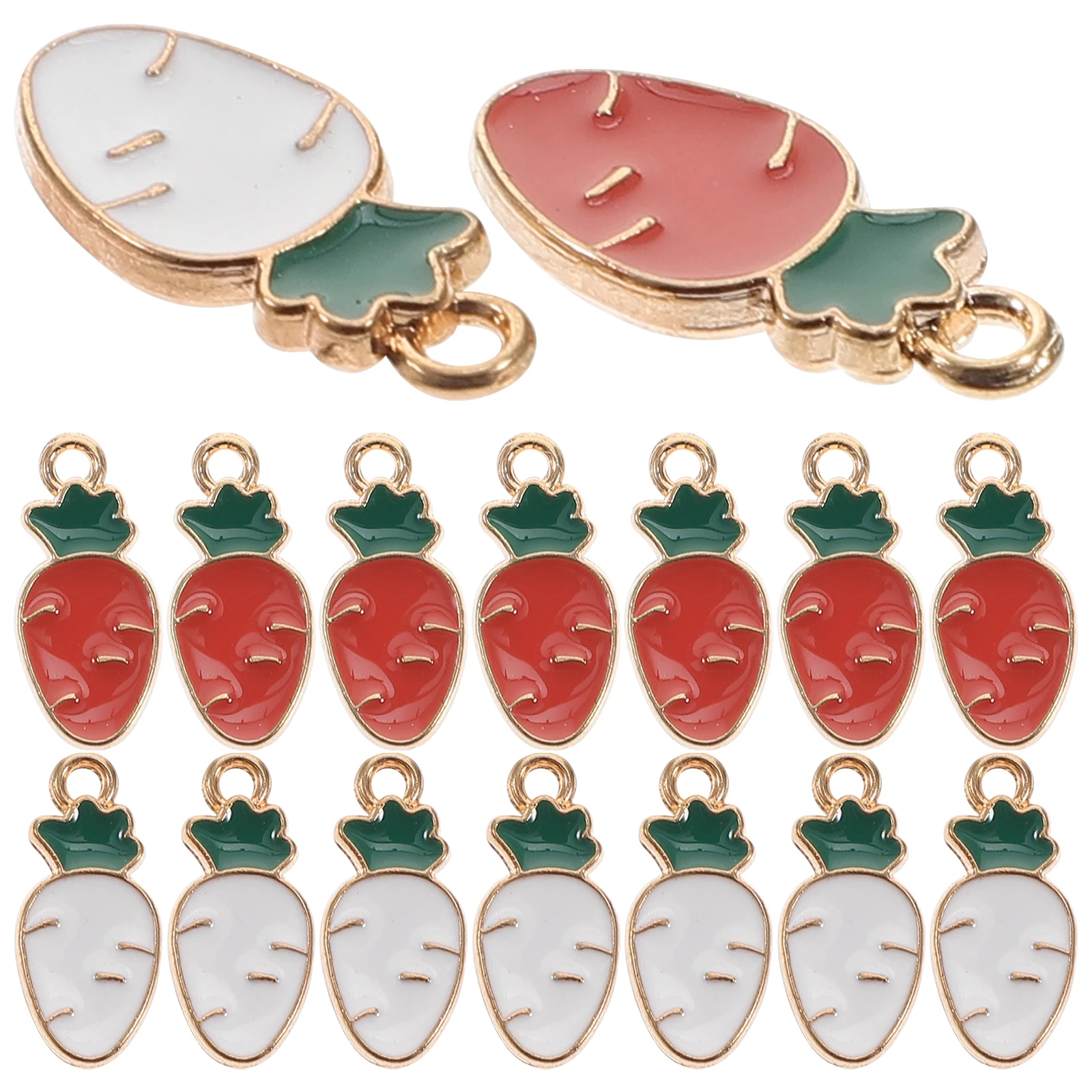 

30pcs Alloy Jewelry Pendant Carrot Enamel Charms DIY Accessories Lightweight Durable Necklace Bracelet Earrings Making