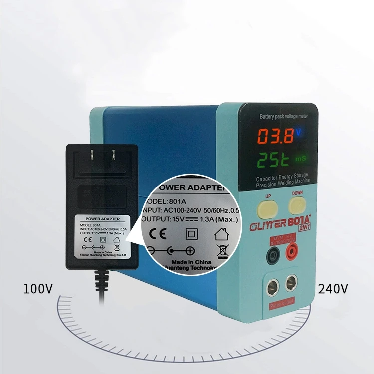 

801A+ High Efficiency Spot Welder 11.6KW Peak Power Compact Aluminum Heat Dissipation