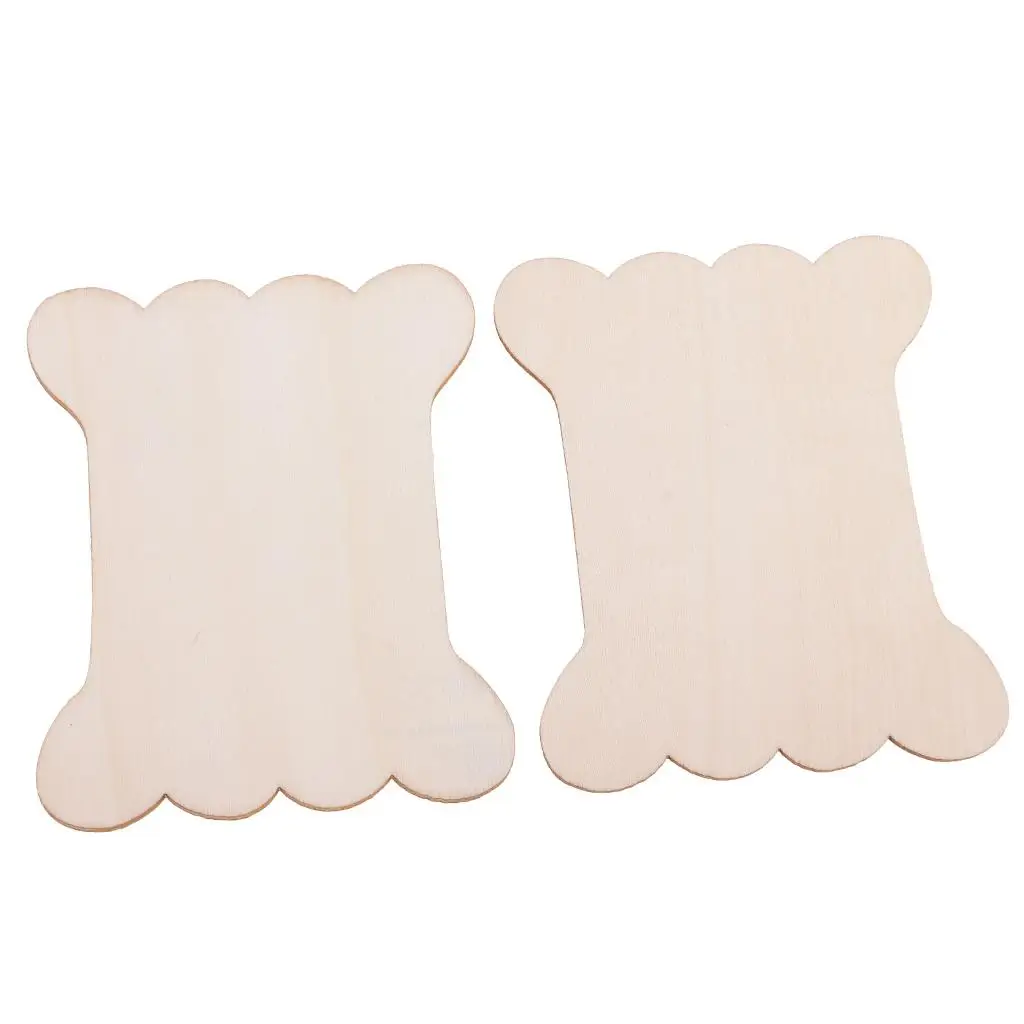 Handmade Natural Wooden Floss Bobbins Cute Bone Shaped Thread Organizer for Knitting and Needlework Projects view 3