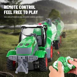 1/24 RC Farmer Tractor Remote Control Trailer Car for Boys Light Farmer Truck Electric Model Toys 27mhz Radio-Control Truck Xmas