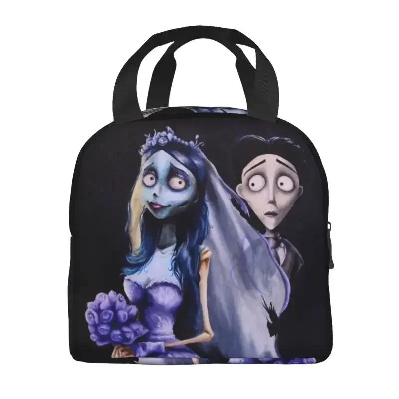 

Halloween Film Corpse Bride Insulated Lunch Bag for Women Portable Ghost Tim Burton Thermal Cooler Lunch Tote Office Work School