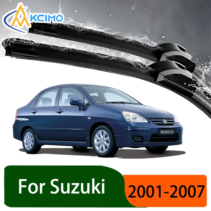 

Silent Black Front Rear Wiper Blades Set for Suzuki Aerio 2001–2007 2002 Auto Windscreen Windshield Window Wiper Accessories