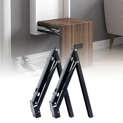 2pcs Folding Seat Stool Bracket Hinge Cold Rolled Steel Conceal Wall-Mounted Entrance Folding Stool Support Hardward Accessories