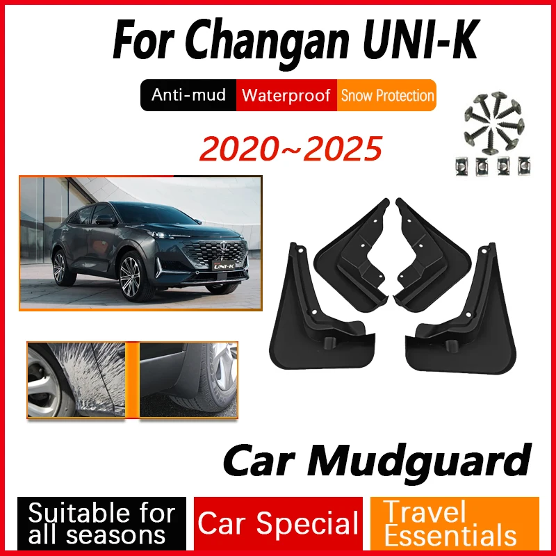 

Car Wheel Fenders For Changan UNI-K UNIK UNI K 2020~2025 Anti-splash Mudguards Splash Guard Front Rear Mudflaps Auto Accessories