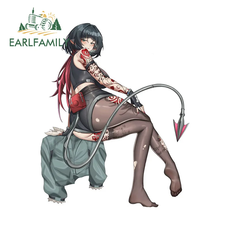 EARLFAMILY 13cm x 10.5cm Jane Doe Silk Stocking Car Sticker Anime Fanart Tattoo Decal Caravan Racing Refrigerator Accessories