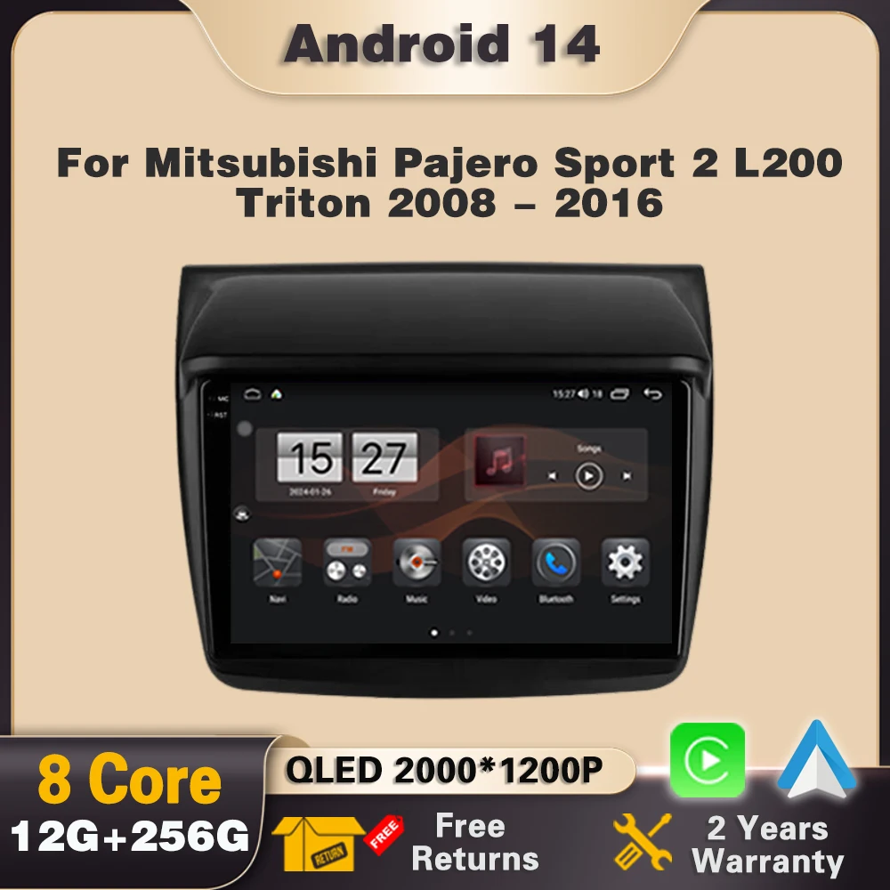 

Android 14 Car Radio Carplay For Mitsubishi Pajero Sport 2 2008 - 2016 L200 4 2006 - 2015 Multimedia Video WIFi Navigation GPS