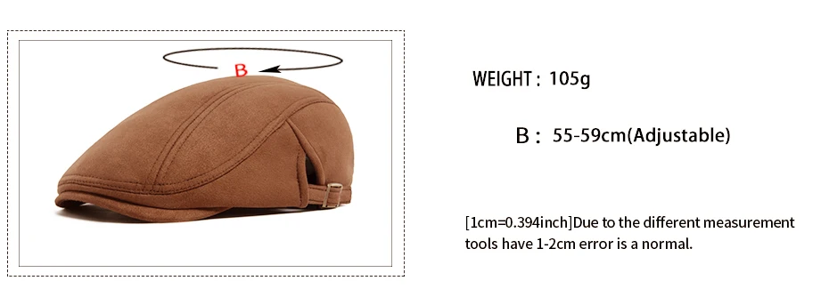 Herbst Winter Faux Wildleder Baskenmütze Mode Frauen Männer Retro Zeitungsjunge Mütze Casual Flache Visier Hut Berets Seite Schnalle Für Einstellbar Neue – Detail 3