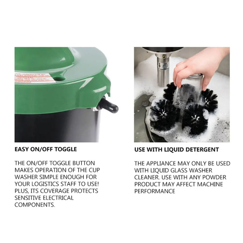 Commercial Cup Dishwasher Glass Washing Machine Electric Soft Brush Bar Restaurant Kitchen Wine Cleaning Machine lava vajillas