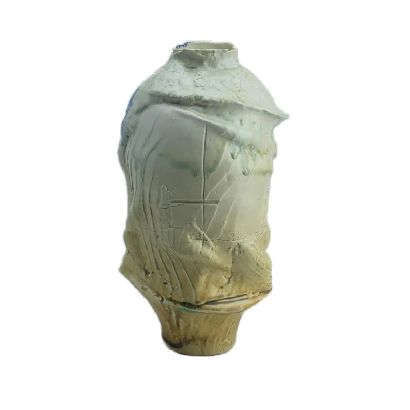 

Wabi Sand Wind Medieval Handmade Lines Small Mouth Ceramic Vase