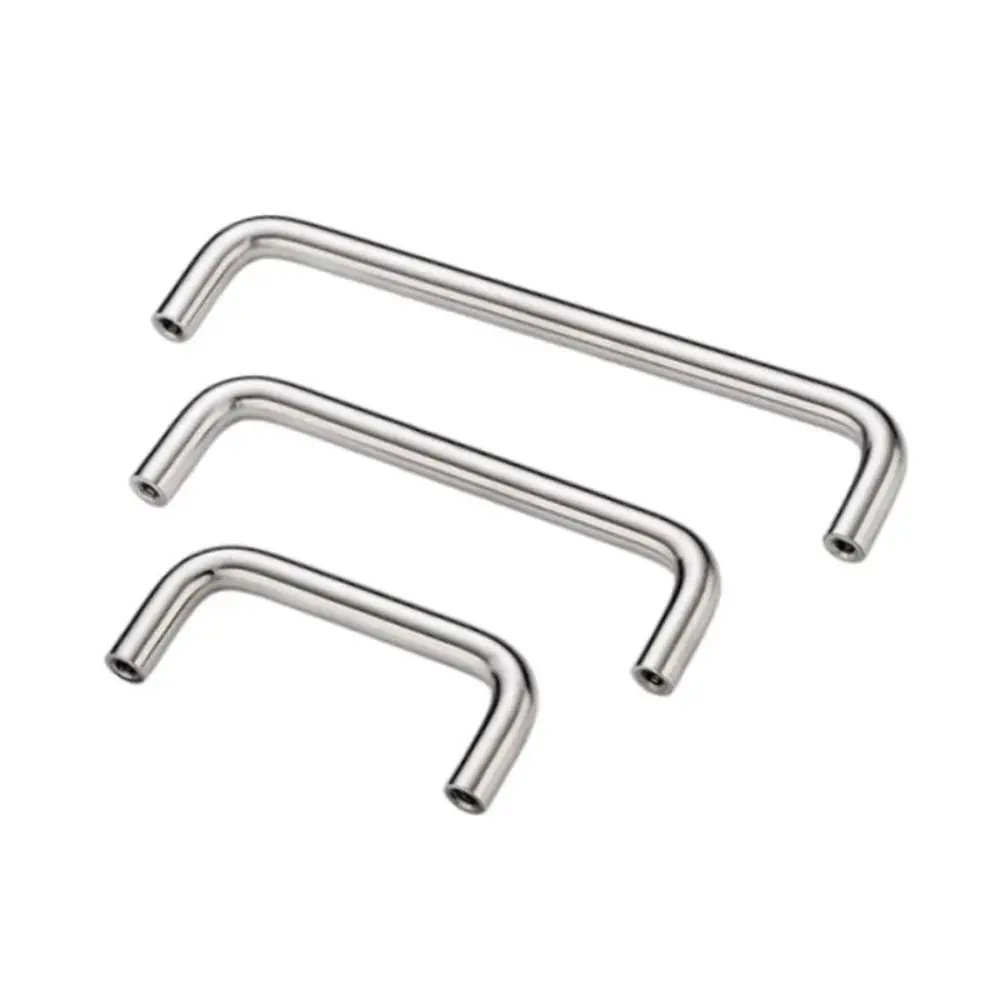 Solid Brass Cabinet Door Handles Bright Silver Finish U-Shaped Design Drawer Pulls Gold Black Finish Brushed Copper Finish