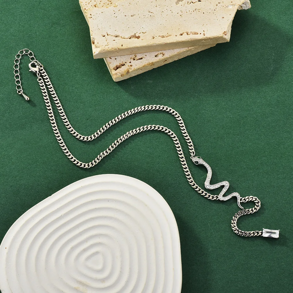 

The snake bone necklace is a versatile snake sweater chain and a fashionable clothing necklace for women