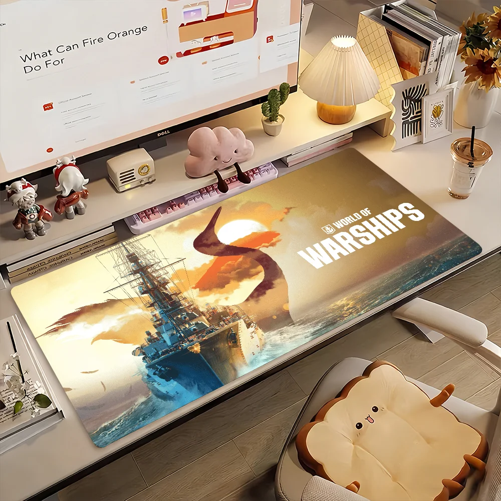 Game World of W-Warships Mauspad, rutschfeste Gummi-Gamer-Balance-Computermatte, Dekoration, Schreibtischunterlage, Laptop, Büro, groß