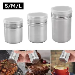 Stainless Steel Coffee Shaker Cocoa Chocolate Flour Powdered Sugar Sieve Filters Foam Spray Kitchen Cake BBQ Tools With Lid