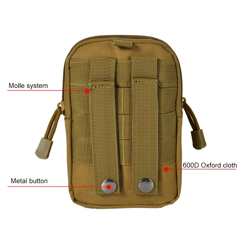 Tactical Molle Pouch Belt Waist Pack Men Small Pocket Tool Multifunction Bag for Outdoor Running Travel Camping Hunting Airsoft