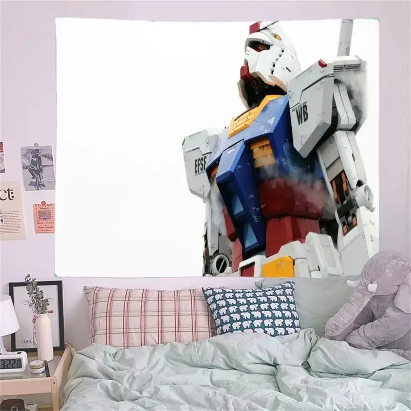 1 шт., гобелен с роботом в стиле Gundam EFSF WB, красочные панели, настенное искусство, деревянный фон для стола, гобелен для спальни, гостиной, офиса