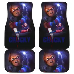 Chucky Thunder Horror Film Halloween Car Floor Mats Horror Movie Car Accessories Full Set 4-Piece Front & Rear Car Floor Mats