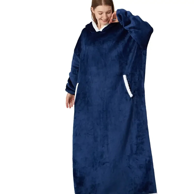 Ultra-Soft Oversized Hooded Blanket Allergy-Friendly Flannel Machine Washable Perfect For Lounging Dropshipping