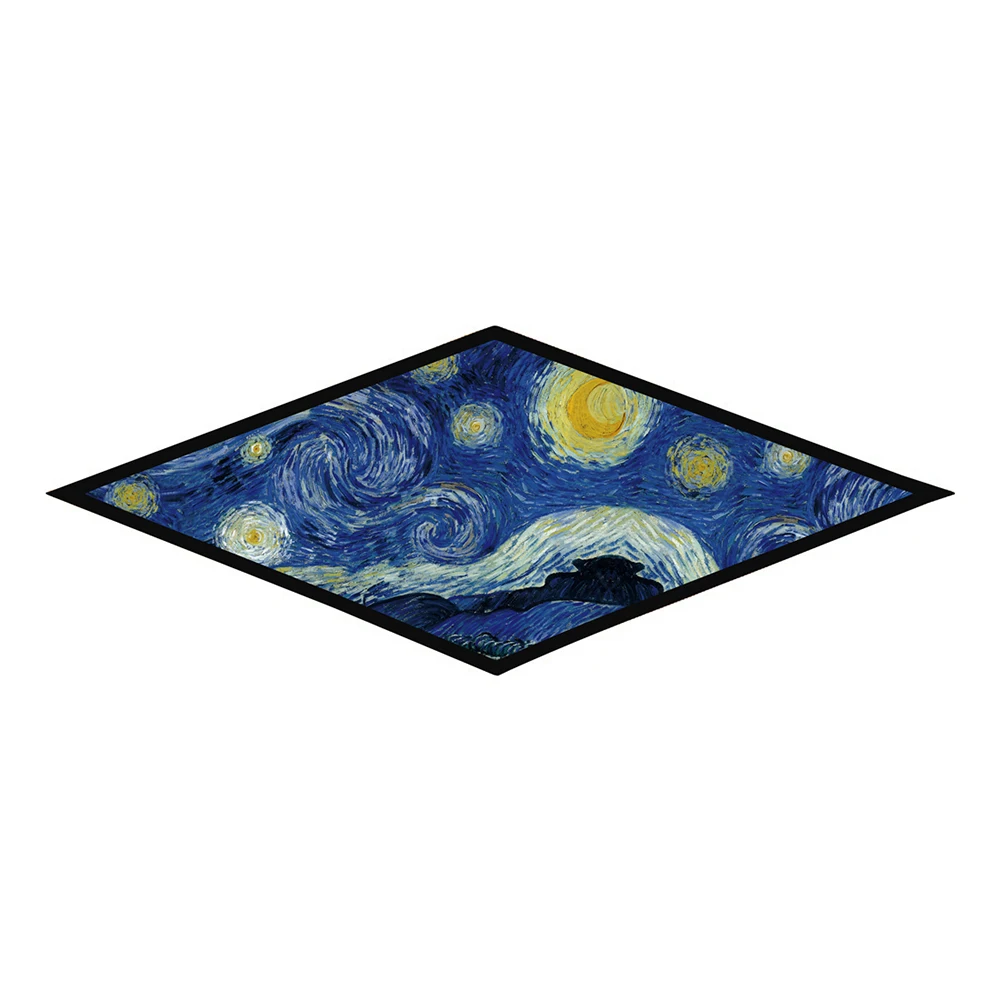 Oil Painting Starry Sky Diamond Woman Fashion Silk Scarf Bandana Headband Hijab Foulard Neckerchief Shawl Female Bow Ties