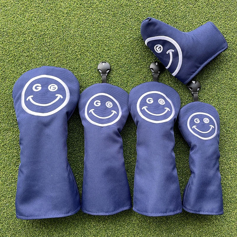 smile Golf Club #1 #3 #5 Wood Headcovers Driver Fairway Woods Cover  cloth High quality Putter Head Covers