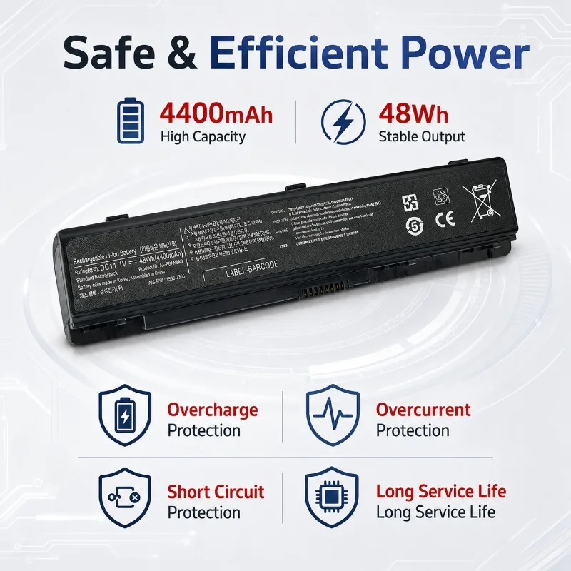 Replacement Laptop Battery AA‑PBAN6AB External Notebook Battery for Samsung P200 P210 P230 P400 Backup Power Supply