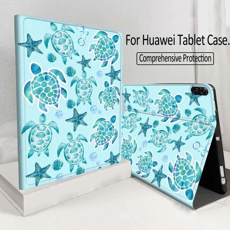 Marine Animal Design For Huawei MatePad M5 T5 SE 11 Pro Honor Tab 5 V7 V8 X9 GT 10.1 10.8 Inch Tablet Case