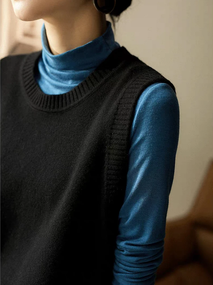 موضة جديدة 100% ميرينو الصوف المرأة سترة سترة الخريف الشتاء الإناث تريكو الصلبة البلوز أكمام الكشمير الملابس القمم