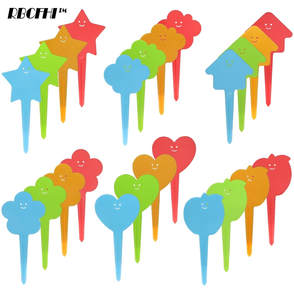 30/50PCS Mooie Type Dikke Plastic Plant Lachend Gezicht Tags Kwekerij Tuin Marker Stakes Waterdichte Groente Kruiden teken Herbruikbare