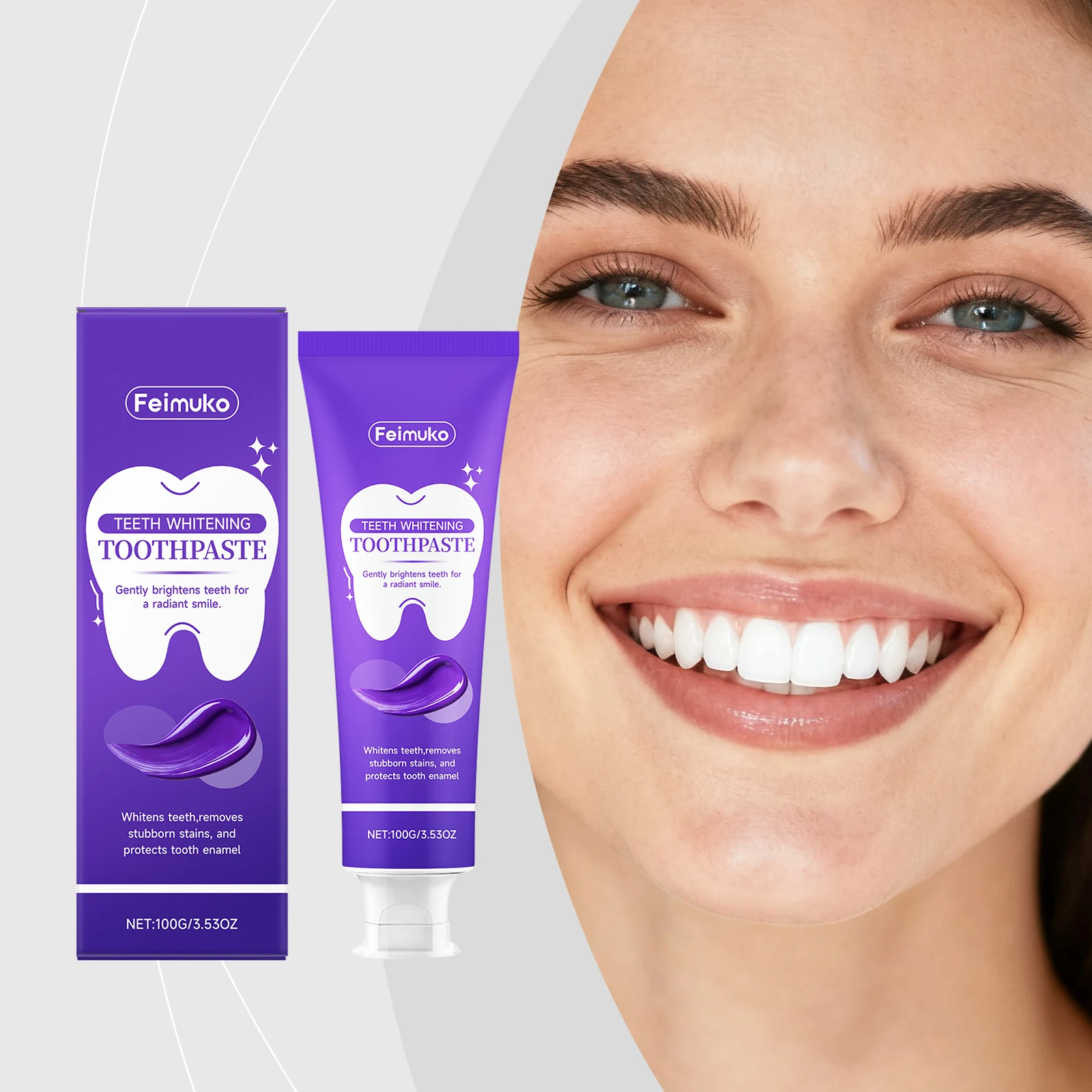 

Purple Fresh Breath Toothpaste - Gentle Daily Teeth Cleaning Improve Bad Odor Gum-Friendly Safe for Sensitive Oral Hygiene