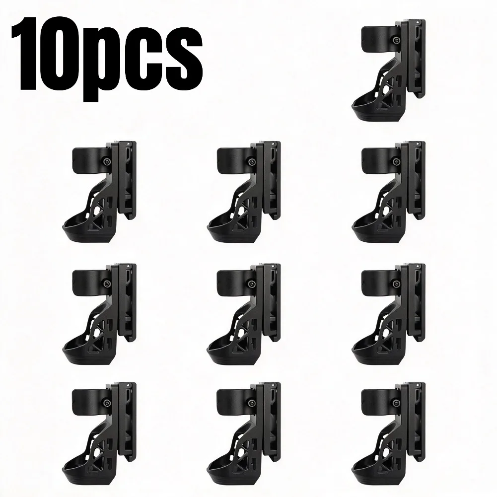 10pcs Tactical Flashlight Holster with Lever Side Lock System Set General Torch Set 360° Rotating Plastic Torch Set Quick Unplug
