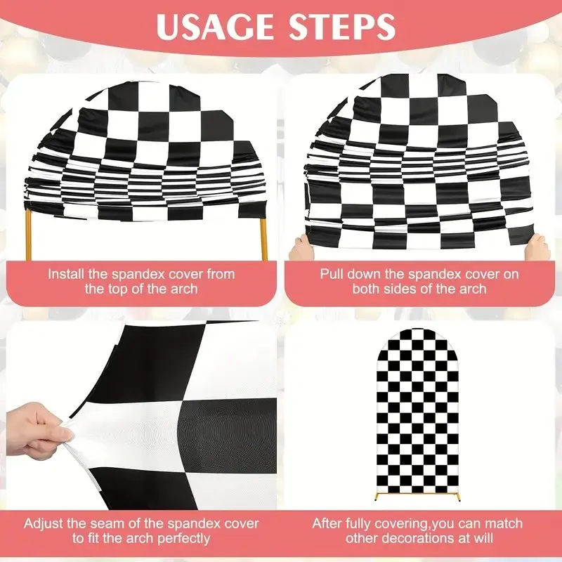 Fast Racing Car Arch Backdrop Cover Race Car Baby Boy Shower Arch Background Birthday Party Decor