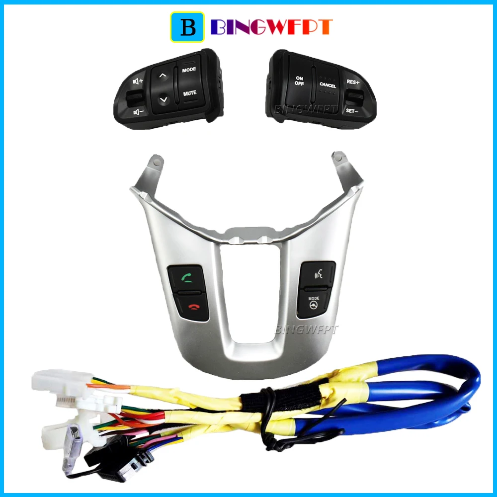 Car Steering Wheel Panel Button With Bluetooth cable For Kia Sportage 2011-2016 Music Volume Telephone Cruise Control Switch