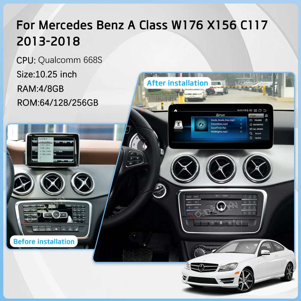 Android13 Car Multimedia Video Player For Mercedes Benz A Class W176 GLA X156 CLA C117 2013-2018 GPS Navigation 8Core Carplay 4G