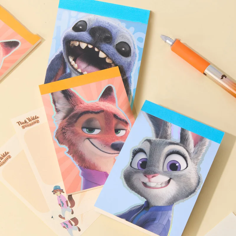 

New Disney Judy Hopps Nick Wilde A7 Non Sticky Notepad Cartoon Cute Notebook Letter Paper School Student Stationery Friend Gift