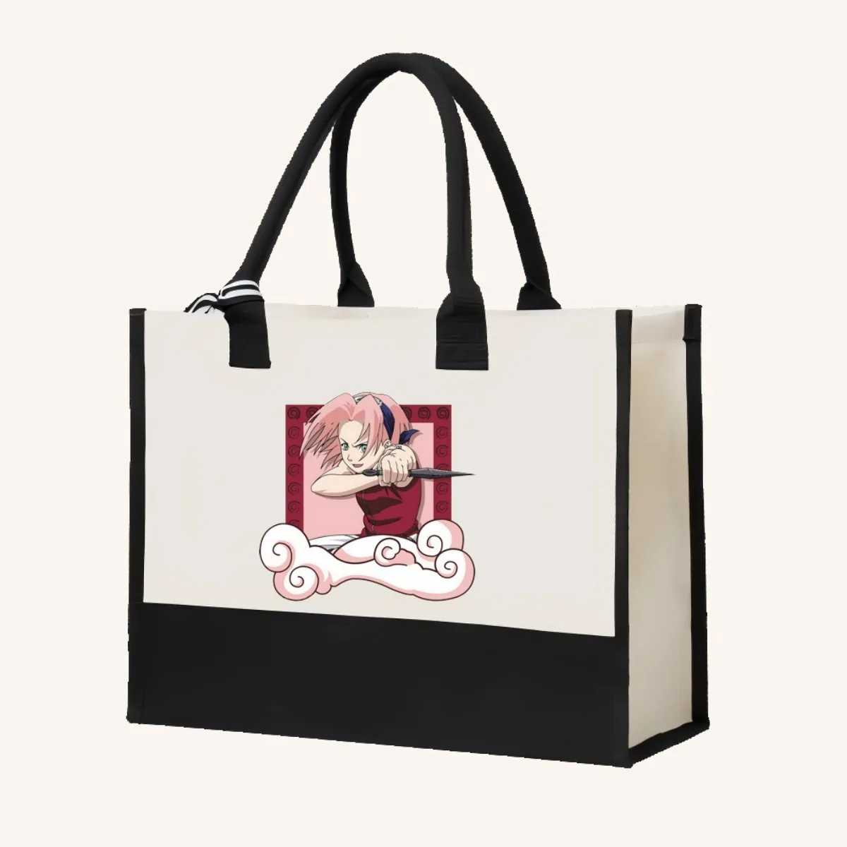 شيبودن 2026 وصول جديد موضة عملية واسعة قابلة لإعادة الاستخدام حمل حقيبة نمط طباعة 2 لهجة الثقيلة الكتف الكبير با #4