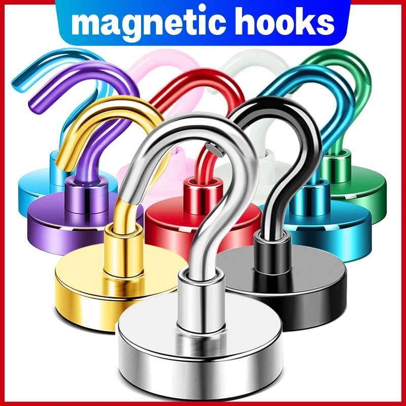 

Super Stronger Neodymium Magnetic Hooks,Heavy Duty Hooks, Rare Earth Magnetic Hooks for Fridge,DIY,Home Kitchen