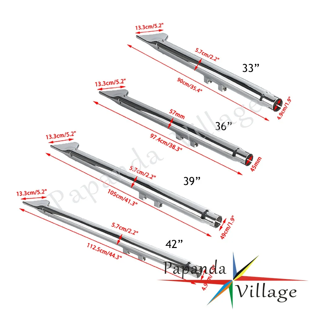 Independent Pipes Fishtail Exhaust Mufflers For Harley Softail Fat Boy EFI FLSTFI 2007-2017 Better Breathe Unique Deep Sound