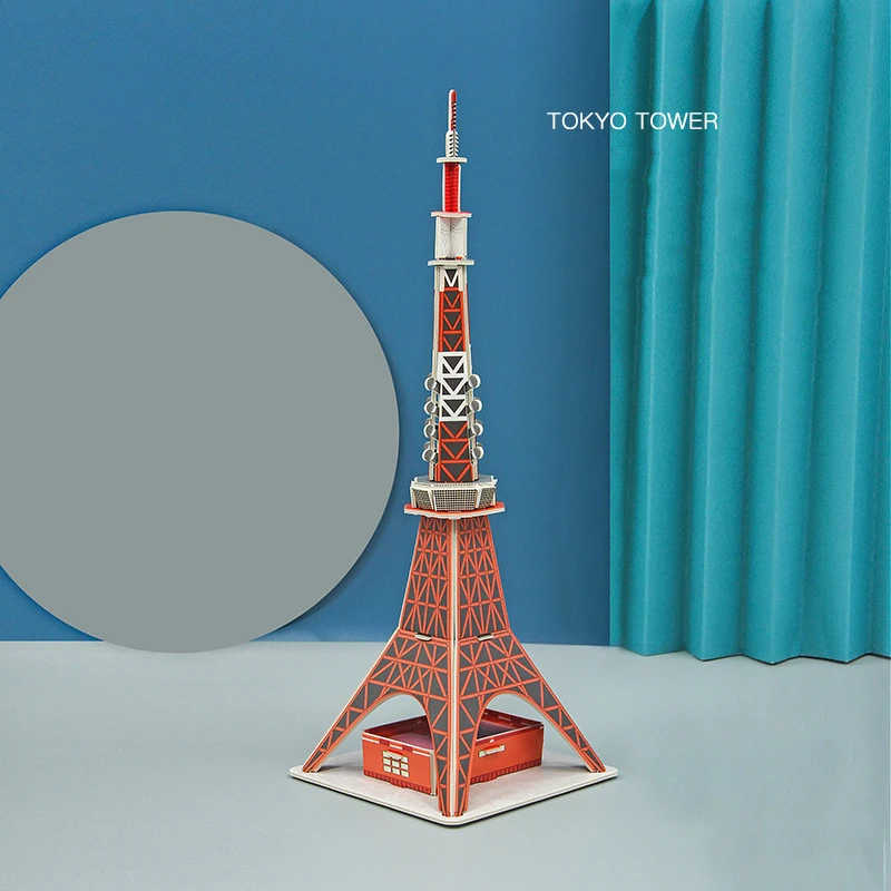 Japan Tokyo Tower 3D Paper Puzzle Building Model Toy World\'s Famous Great Architecture Radio Build Boy Girl Friend Travel Gift